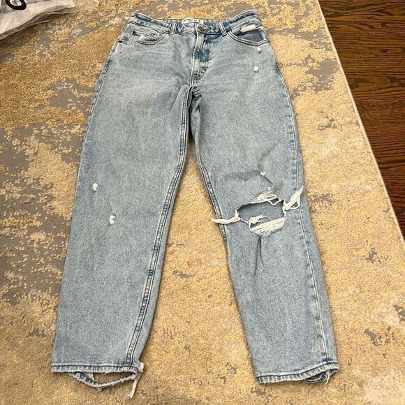 abercrombie & fitch women’s curve love high rise mom jean light wash - Picture 1 of 4